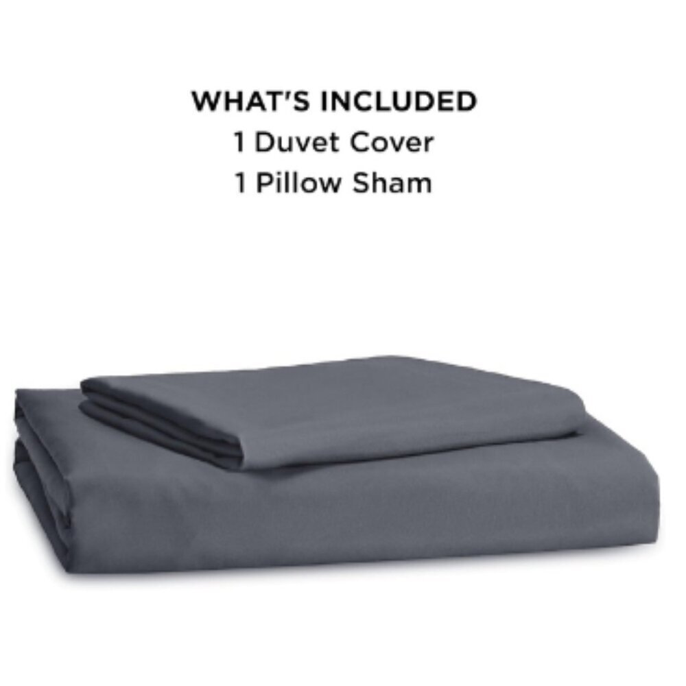 Dark Grey Duvet Cover Twin/Twin XL 2-Piece Set 1 Duvet Cover 1 Pillow Sham - Picture 2 of 4